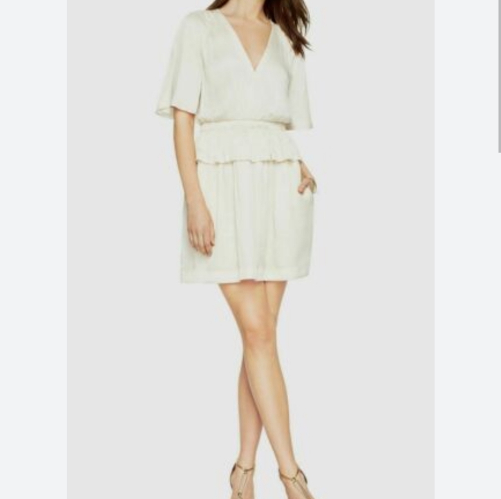 New With Tags BCBG Max Azaria women's Lourie Peplum V-Neck Dress